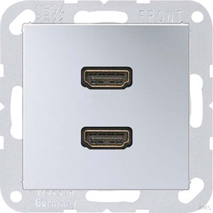 Jung Multimedia-Anschluss aluminium 2 x HDMI mit Tragring MA A 1133 AL