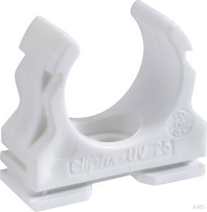 Fränkische Kunststoff-Klemmschelle reinweiß clipfix-UV 25 weiß (50 Stück)
