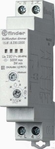 Finder Elektronischer Dimmer für Reiheneinbau, 300-500 W, 2 Funktionsweisen für 3 Lampenarten, Memoryfunktion, für 230 V AC