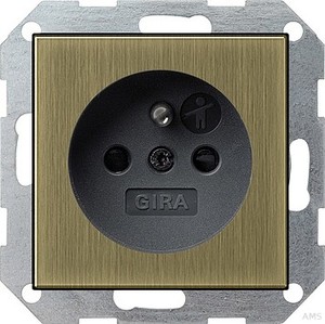 Gira 0485603 Steckdose Erdstift mit erhöhtem Berührungsschutz System 55 Bronze Schwarz
