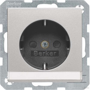 Berker SCHUKO-Steckdose aluminium lack mit BSF+erh. BS 47496084