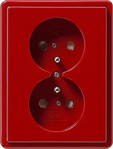 Gira 079543 Doppel Steckdose Erdstift mit erhöhtem Berührungsschutz S Color Rot
