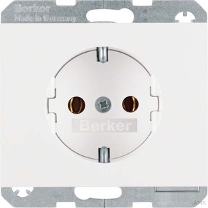Berker SCHUKO-Steckdose polarweiß/glänzend ohne Klappdeckel 41157009