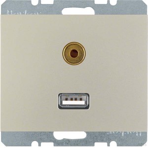 Berker Steckdose USB/3,5mm Audio edelstahl lackiert 3315397004