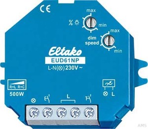 Eltako Universal-Dimmschalter ohne N für R+L+C-Last. EUD61NP-230V