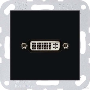 Jung Multimedia-Anschluss schwarz DVI mit Tragring MA A 1193 SW