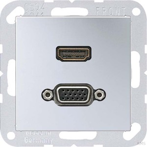 Jung Multimedia-Anschluss aluminium HDMI/VGA mit Tragring MA A 1173 AL