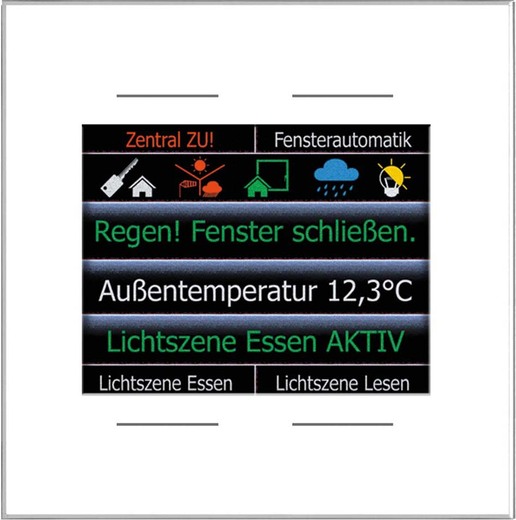 LCN Glas-Farbdisplay 2,8Z 4Ta. +Temp. Sensor,ws LCN-GT4DW