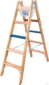 ILLER-LEITER Holz Stufen Stehleiter ERGO Plus 2x10Stufen 2110-7